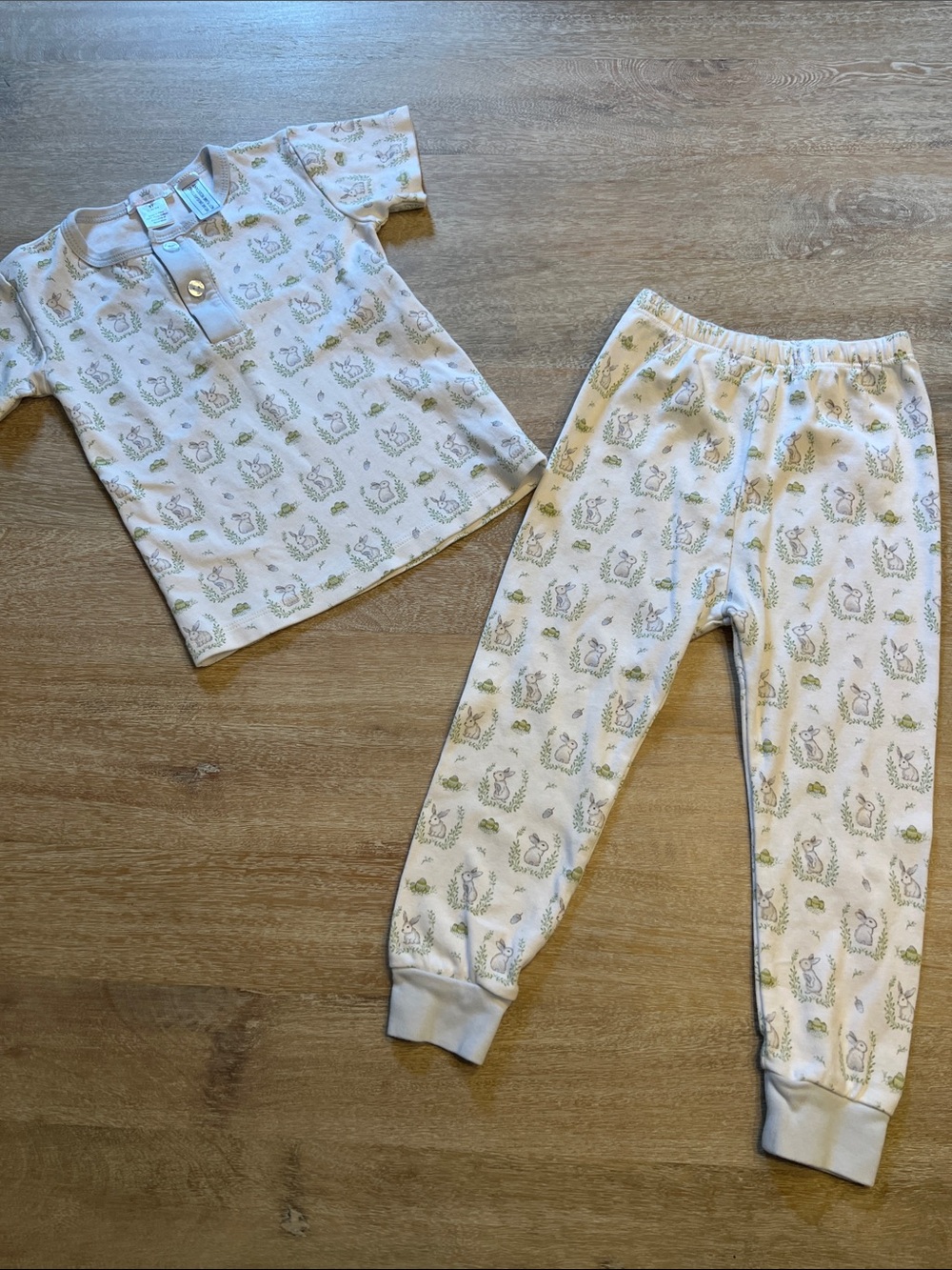 Baby Loren 3T Pima bunny pajamas VGUC